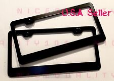 X2 Matte Black Finished Stainless License Plate Frame Rust Free W Bolt Caps