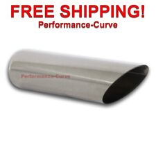 Stainless Steel Exhaust Tip Angle Cut - 2 Inlet - 2.25 Outlet - 9 Long