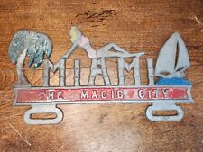 1950s Antique Miami License Plate Topper Vintage Chevy Ford Hot Rod Rat Pickup