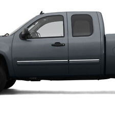 Side Molding Trim For 07-13 Gmc Sierra Extended Cab Stainless Steel 4pc Upper