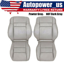 Front Driver Passenger Leather Seat Cover Gray For 2003-2007 Honda Accord 4dr