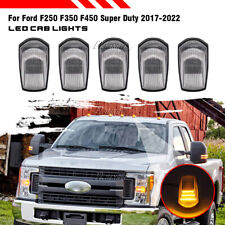 5pc Clear Lens Amber Led Cab Roof Light Kit For Ford Super Duty 17-22 F250 F350