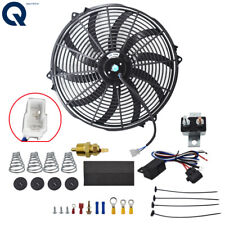 16 Electric Radiator Fan High 3000cfm Black Thermostat Wiring Switch Relay Kit