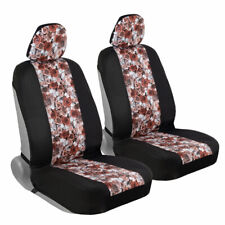 White Flower Print Car Seat Covers Front Seats Universal Fit Auto Truck Van Suv