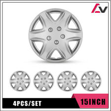 4pcs 15universal Wheel Rim Cover Hubcaps Rings Silver Set For Chevykia