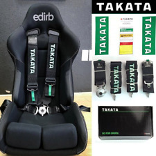 New Takata Race 4 Point Snap-on 3 Racing Seat Belt Harness Camlock Black