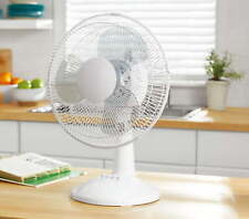 12 3-speed Oscillating Table Fan White