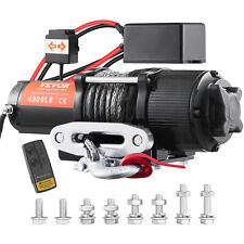 Vevor Electric Winch 12v 4500lb Synthetic Rope Towing Atv