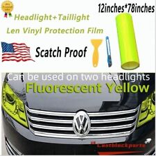 Fit For Headlight Taillamp Fluorescent Yellow Lens Vinyl Protection Film 12x78