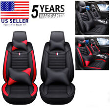 Luxury Leather Car Seat Covers Front Rear Full Set Cushion Protector Universal