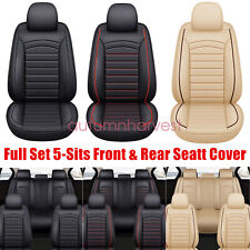 Leather Seat Covers Full Set 5-sits Front Rear Cushion Accessories For Toyota