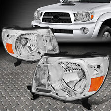 For 05-11 Toyota Tacoma Chrome Housing Amber Corner Headlight Replacement Lamps