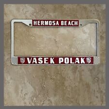 Vasek Polak Porsche Vw Dealer License Plate Frame Hermosa Beach Ca 1956 Red