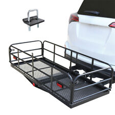 500lbs Folding Rack Cargo Basket Trailer Hitch Mount Luggage Carrier Fit Suv Car