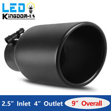 2.5 Inch Inlet Exhaust Tip 4 Outlet 9 Overall Length Bolt-on Black Rear Pipe