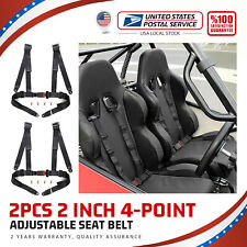 Universal Black Sabelt 4 Point Auto Quick Release Racing Seat Belt Harness 2x