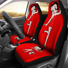 Cute Betty Boop With Dog Cartoon Fan Gift Car Seat Covers Set Of 2