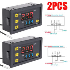 2 Pack Digital Temperature Controller Heating Cooling Thermostat Control Relay