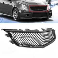 For Cadillac Cts-v 2008-2014 Painted Black Front Bumper Upper Grille Mesh Grill
