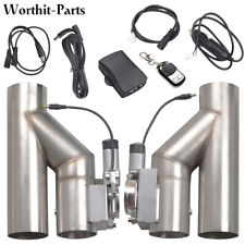 2pcs 2.5electric Exhaust Downpipe E-cut Out Valve One Controller Remote Kit