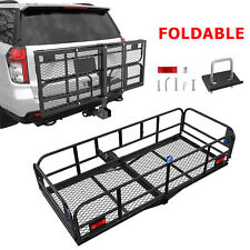 Folding Rack Cargo Carrier Basket Trailer Hitch Mount Kits For Suv Van Truck Car