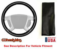 Wheelskins Black Genuine Stitch-on Leather Steering Wheel Cover - Size Ax