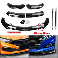 Universal For Sedan Glossy Black Car Front Bumper Lip Spoiler Splitter Body Kit