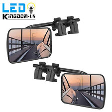 Pair Universal Trailer Mirrors Clip-on Towing Mirrors 360 For Suv Trucks Car