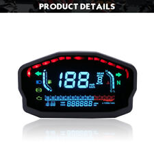 Lcd Digital Universal Motorcycle Odometer Speedometer Tachometer Kmh Mph Gauge