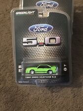 Greenlight 1991 Ford Mustang 5.0 Fox Body Green Black Stripes 164 Free Sh