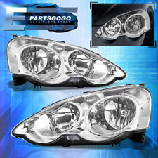 For 02-04 Acura Rsx Dc5 Jdm Replacement Headlights Lamps Leftright Chrome Clear