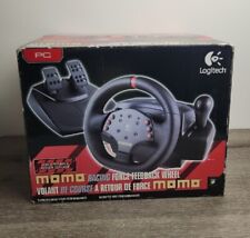 New Logitech Pc Momo Racing Steering Force Feedback Wheel Pedals Open Box Nos