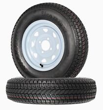 2-pk Trailer Tire Rim St17580d13 13 In. Load C 4 Lug White Spoke Wheel