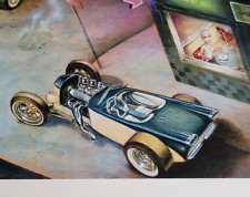 Signed Keith Weesner Poster Vtg 1933 Ford Custom Roadster Hot Rod Art Pinup