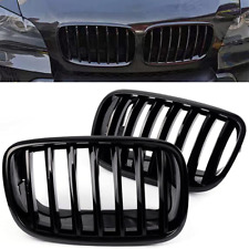 Front Kidney Grille For Bmw X5 X6 E70e71 07-13 Painted Gloss Black Mesh Grille