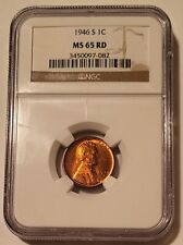 1946 S Lincoln Wheat Cent Ms65 Red Ngc
