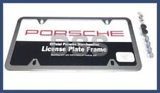 Genuine Porsche Polished Stainless Steel Slimline License Plate Frame Oem