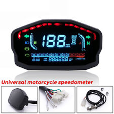 Lcd Digital Universal Motorcycle Odometer Speedometer Tachometer Kmh Mph Gauge