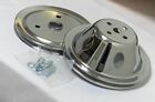 Sbc Small Block Chevy 1 Groove Chrome Steel Short Water Pump Pulley Kit 305 350