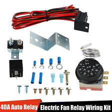 Adjustable Electric 12v Radiator Fan Thermostat Control Relay Wire Kit Car Truck