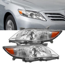 Headlights Headlamps Chrome Housing Leftright Pair For 2010-2011 Toyota Camry