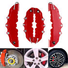 4 3d Red Car Auto Disc Brake Caliper Covers Front Rear Wheels Accessories Kit