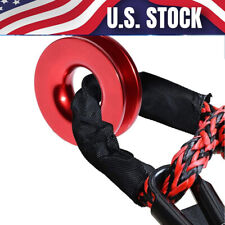 Recovery Ring Snatch Block Pulley 41000lbs Soft Shackle Tow Winch Rope Straps Up