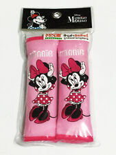 Minnie Mouse Disney 2 Pieces Car Suv Van Seat Belt Shoulder Pads Covers New Pink