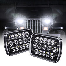 Black H5054 H6054 7x6 5x7 Led Headlights For Jeep Wrangler Yj Cherokee Xj D21