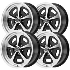 Set Of 4 Staggered-vn501 Mono Cast 15x715x8 5x4.5 Blackmachined Wheels Rims