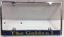 Old Vintage The Golden 1 California Car License Plate Frame
