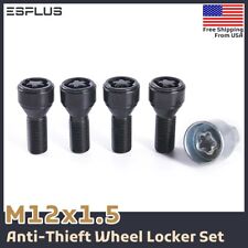 4 Pc Bmw Wheel Lock M12x1.5 Black 28mm Fit 1-8 Seriesm1m3m5m6x1z3z4z8