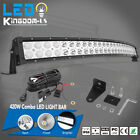32inch 420w Curved Led Light Bar Combo Wiring Harness Offroad Truck 4wd Atv Suv