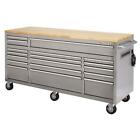 Husky Mobile Workbench Tool Cabinet 72 In. W 18-drawer 21-gauge Stainless Steel